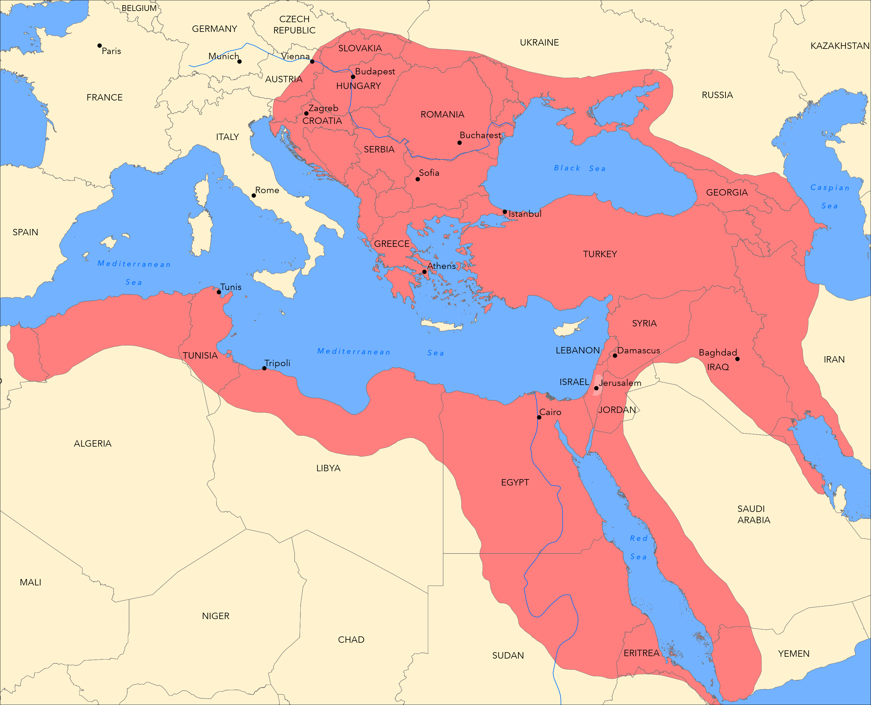 Map of Israel in the Ottoman Empire.