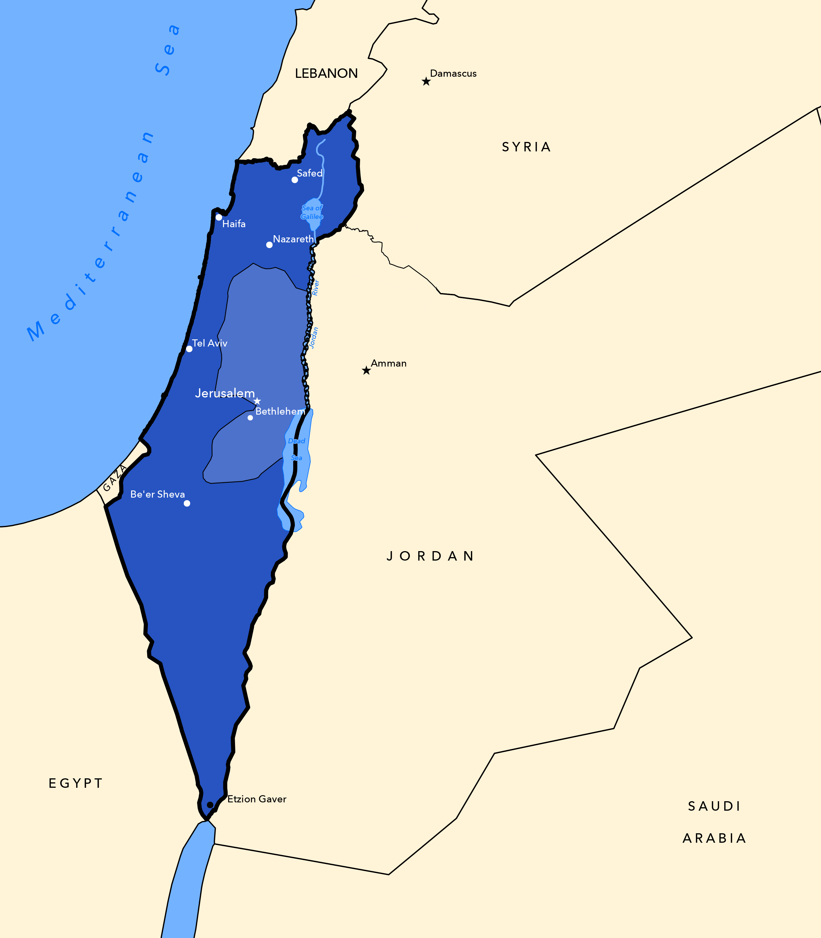 Map of Israel 2025